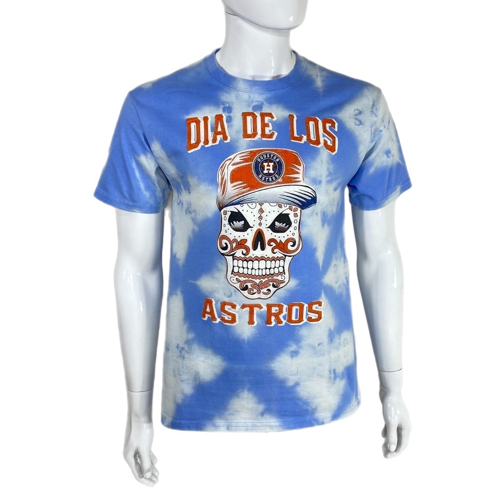 Dia De Los Astros Men’s Diamond Tie Dye Sugar Skull Houston Astros Tee